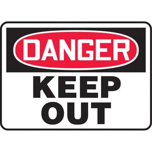 "Keep Away" Sign - Aluminum, Plastic, Vinyl, 10", 10", English, Admittance and Exit