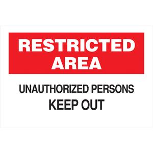 "Keep Out" Sign - Aluminum, 10", 14", Bolt-On, English, Admittance and Exit, Restricted Area Unauthorized Persons Keep Out