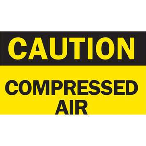 "Compressed Air" Sign - Aluminum, 10", 14", Bolt-On, English, Chemicals and Hazardous Materials, Caution; Compressed Air