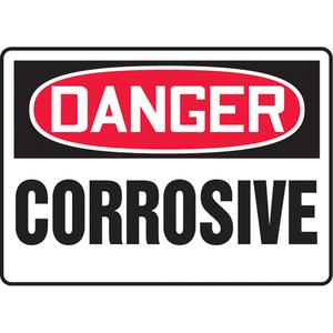 "Corrosive" Sign - Vinyl, Plastic, Aluminum, 7", 10", Adhesive, English, Chemicals and Hazardous Materials, Danger; Corrosive