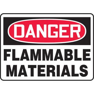 "Flammable Liquids" Sign - Vinyl, Aluminum, Plastic, 10", 14", Adhesive, English, Chemicals and Hazardous Materials, Danger; Flammable Materials