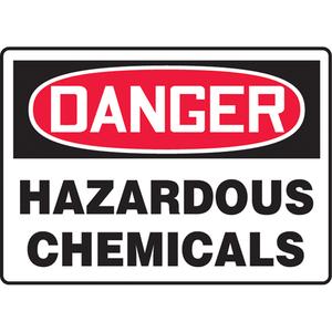"Hazardous Chemicals" Sign - Aluminum, Plastic, Vinyl, 10", 14", Bolt-On, English, Chemicals and Hazardous Materials, Danger; Hazardous Chemicals