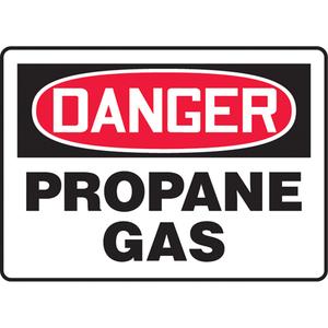 "Propane Gas" Sign - Aluminum, Vinyl, 10", 14", Bolt-On, English, Chemicals and Hazardous Materials, Danger; Propane Gas