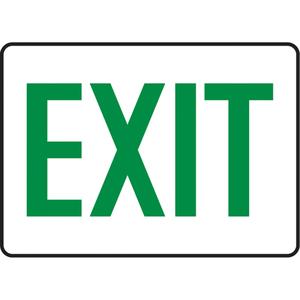 "Exit" Sign - Aluminum, Plastic, Vinyl, 10", 14", Bolt-On, English, Admittance and Exit, Exit