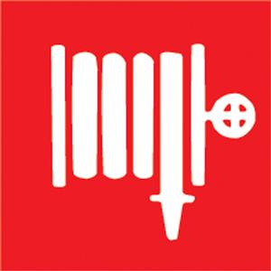 Fire Hose Sign - Aluminum, 7", 10", Bolt-On, Pictogram, Fire and Emergency, Fire Hose Pictogram