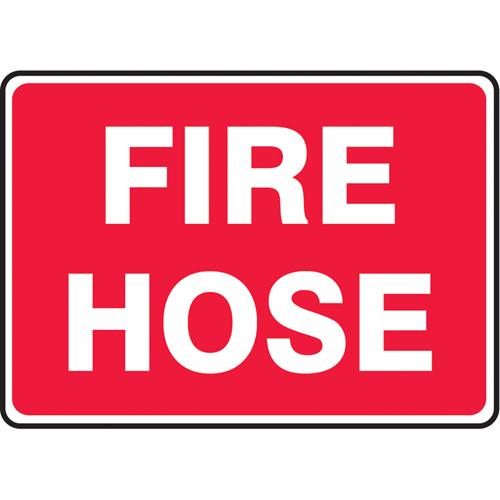 "Fire Hose" Sign - Plastic, Vinyl, 10", 14", Bolt-On, English, Fire and Emergency, Fire Hose