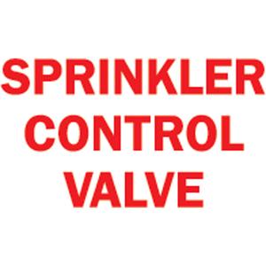 "Sprinkler Control Valve" Sign - Aluminum, Vinyl, 10", 14", Bolt-On, English, Specific Hazards, Sprinkler Control Valve