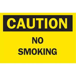 "No Smoking" Sign - Aluminum, 10", 14", Bolt-On, English, Smoking Control, Caution; No Smoking