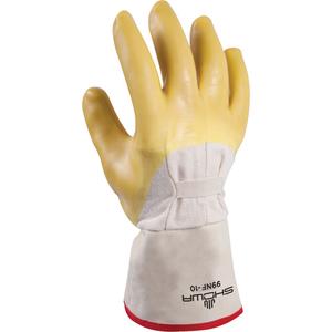 Nitty Gritty® Gloves - 10, Non-Knit, Cotton, Latex, Full Dip, Unlined, Pair, Textured, 12", Gauntlet
