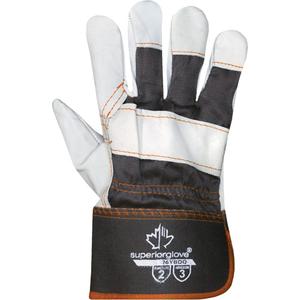 Endura® Sweat-Absorbing Gloves - Large, Cotton, Grain Cowhide, Gauntlet, ANSI Level 3
