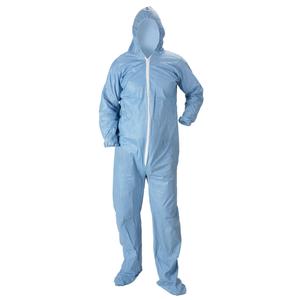 Pyrolon® Plus 2 FR Hooded Coveralls With Boots - FR Treated Fabric, Small, Medium, Large, X-Large, 2X-Large, 3X-Large, 4X-Large, Blue