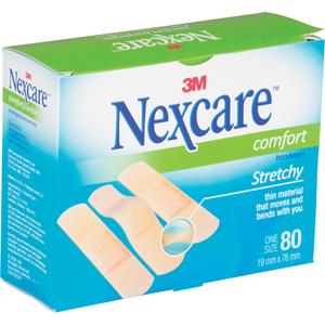 Nexcare™ Comfort Strips - Rectangular/Square, 3", 3/4", Fabric, Sterile, Class 1, 80, Box