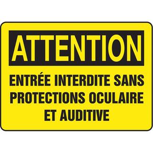 "Protections oculaire et auditive" Sign - Aluminum, Plastic, 7", 10", Bolt-On, French, Personal Protection
