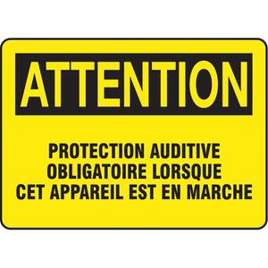 "Protection auditive" Sign - Aluminum, Plastic, Vinyl, 10", 14", Bolt-On, French, Personal Protection