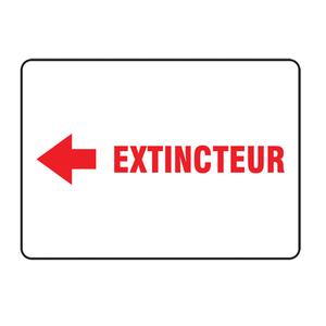 "Extincteur" Sign - Aluminum, 7", 10", Adhesive, French with Pictogram, Fire and Emergency, Extincteur, '-20°F to 140°F, 5 years outdoors