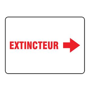"Extincteur" Sign - Aluminum, 7", 10", Adhesive, French with Pictogram, Fire and Emergency, Extincteur, '-20°F to 140°F, 5 years outdoors
