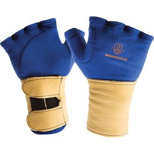 Fingerless Glove Liner with Wrist Restrainer - X-Small, Small, Medium, Large, X-Large, Hook & Loop, Poly-Cotton
