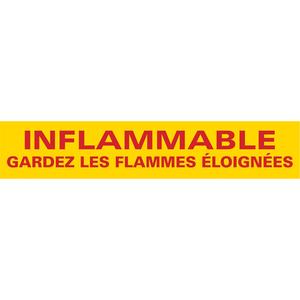"Inflammable" Sign - Vinyl, 5", 28", Adhesive, French, Fire and Emergency