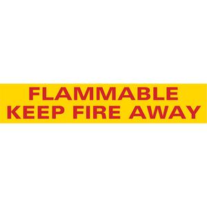 "Flammable" Sign - Vinyl, 5", 28", Adhesive, English, Fire and Emergency
