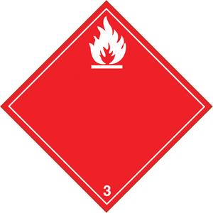 Flammable Gases TDG Placard - Plastic, 3, 10-3/4"