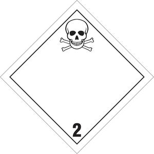 Toxic Gas TDG Placard - Plastic, 2.3, 10-3/4"