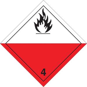 Spontaneous Combustibles TDG Placard - Adhesive Vinyl, 4.2, 10-3/4"