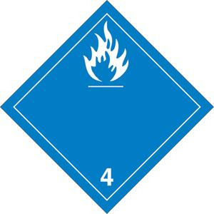 Dangerous When Wet TDG Placard - Adhesive Vinyl, 4.3, 10-3/4"