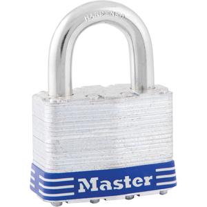 Commercial Padlock - Security Padlock, 2", 3/8", 1", 15/16", Laminated Steel, Steel, Silver, Keyed Different, 15/16"