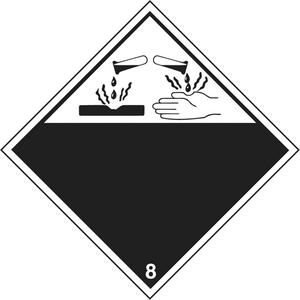 Corrosive Materials TDG Placard - Adhesive Vinyl, 8, 10-3/4"