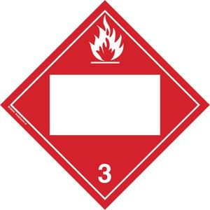 Flammable Liquids TDG Placard - Adhesive Vinyl, 3, 10-3/4"