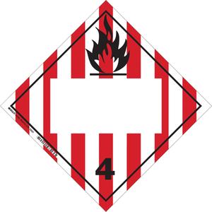 Flammable Solids TDG Placard - Adhesive Vinyl, 4.1, 10-3/4"
