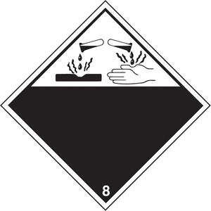 Corrosive Materials TDG Placard - Plastic, 8, 10-3/4"