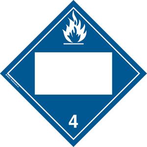 Dangerous When Wet TDG Placard - Adhesive Vinyl, 4.3, 10-3/4"