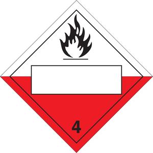 Spontaneous Combustibles TDG Placard - Plastic, 4.2, 10-3/4"