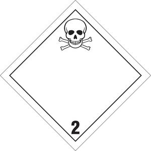 Toxic Gas TDG Placard - Plastic, 2.3, 10-3/4"
