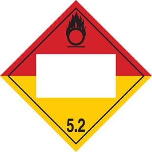 Organic Peroxide TDG Placard - Plastic, 5.2, 10-3/4"