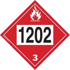 1202 Fuel Oil Flammable Liquid TDG Placard - Plastic, 3, 10-3/4"