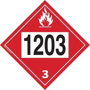 1203 Gasohol & Gasoline Flammable Liquid TDG Placard - Plastic, 3, 10-3/4"