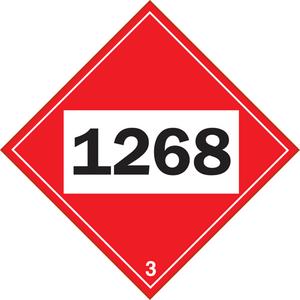 1268 Petroleum Distillates TDG Placard - Plastic, 3, 10-3/4"