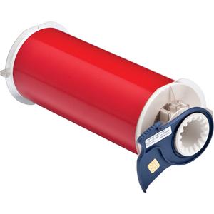 Indoor-Outdoor Label Printer Tape - Vinyl, Red, 8", BBP® 85/PowerMark®, 50 feet