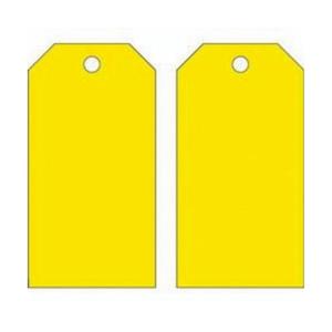 Blank Accident Prevention Tags - Metal, Plastic, Package, Yellow, Not Laminated