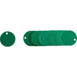 Blank Round Valve Tags - Aluminum, String, Package, Green