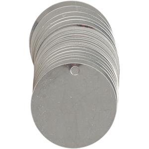 Blank Write-On Valve Tags - Stainless Steel, Hole Only, Package, Silver, '-40 to 1500° F