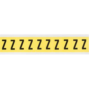 Repositionable Individual Number & Letter Labels - Z, Black on Yellow, 1", 10