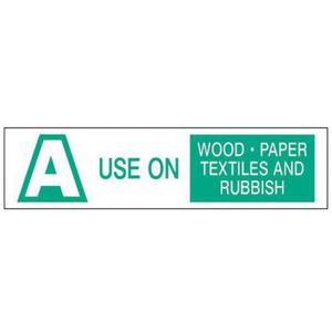 "A Use on Wood Paper Textiles and Rubbish" Labels - Green on White, 1-1/2", 6", Non Removable, Package, Rectangular, Package, 6