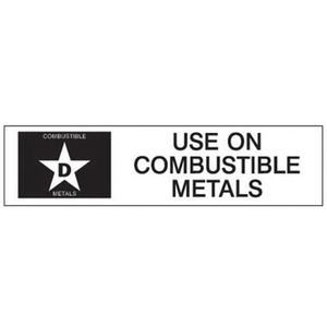 "D: Use on Combustible Metals" Fire Extinguisher Label - Card, 6