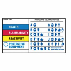 Protective Equipment Labels - Polyester, Sheet, 3", 5", Health Flammability Reactivity Protective Equipment