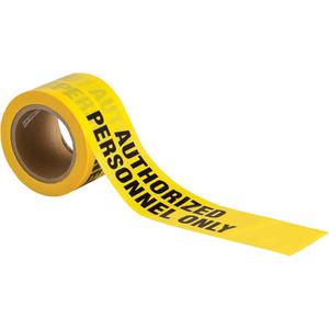 Barricade Tape - 3 mils, 200', 3", Black on Yellow, English, Authorized Personnel Only