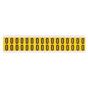 Individual Number and Letter Labels - 0, Black on Yellow, 5/8", 32