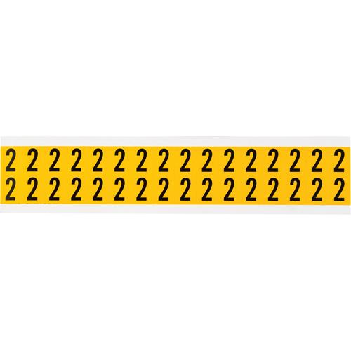 Individual Number and Letter Labels - 2, Black on Yellow, 5/8", 32